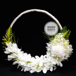 Ivory floral hoop